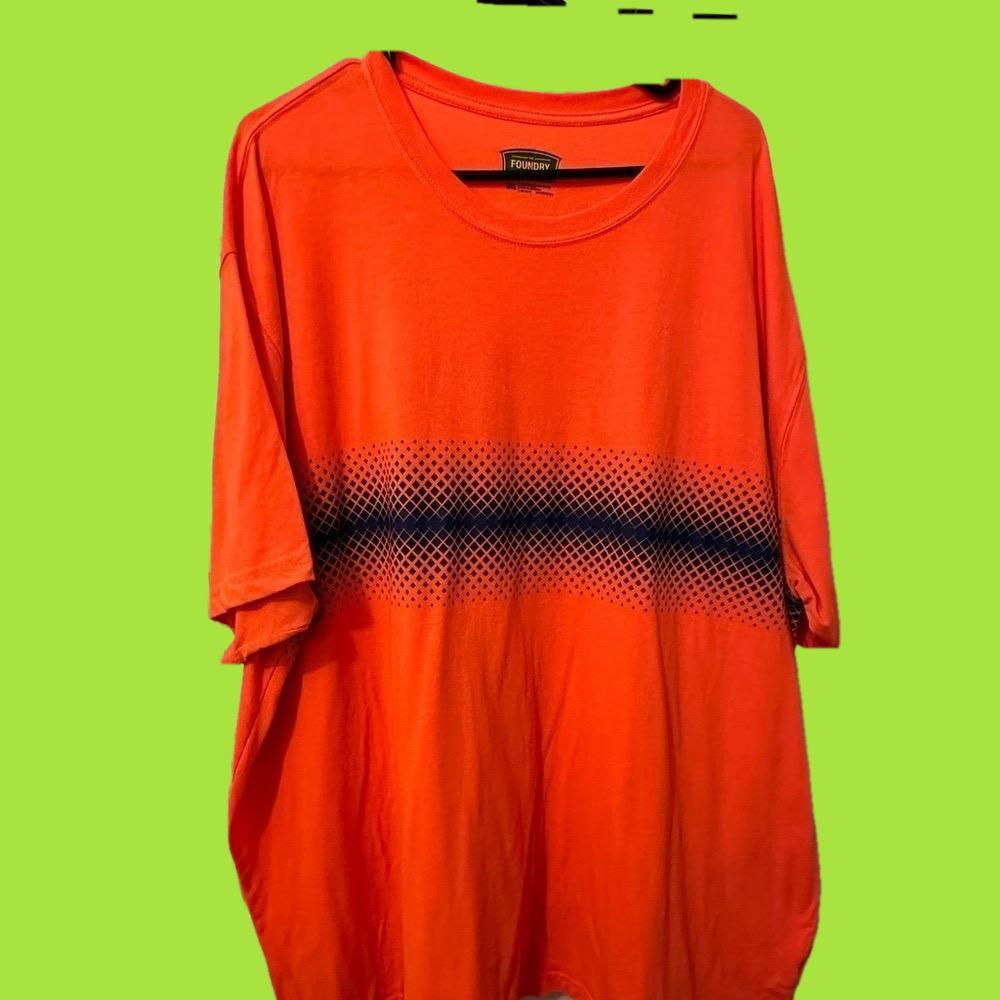 Men’s bright orange Foundry T-shirt, size 3XL